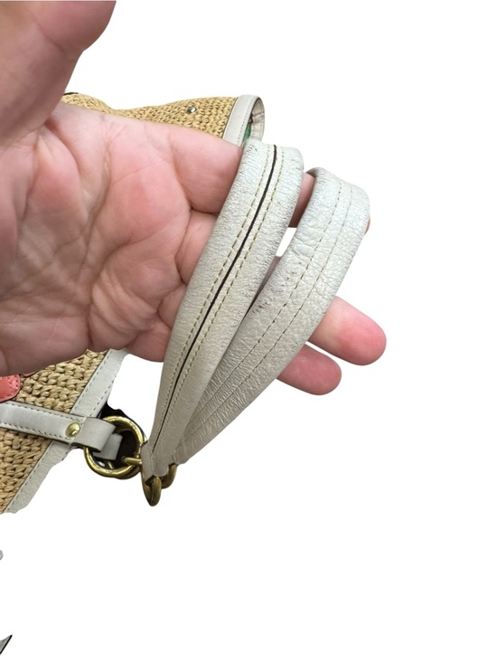Coach Hamptons Weekend Straw Tote Bag Legacy Interior